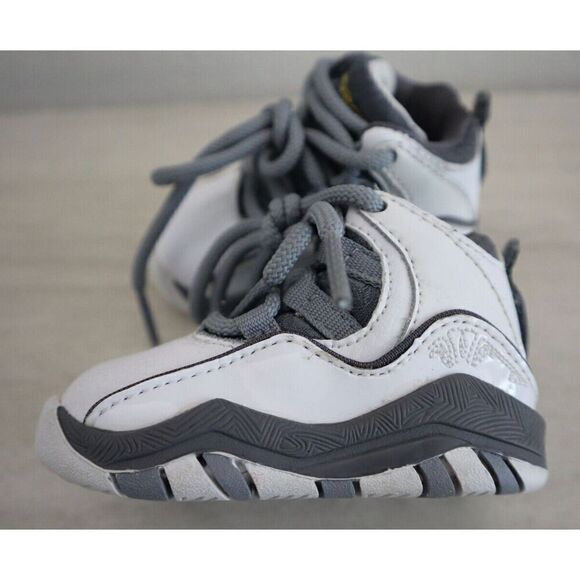 Air Jordan 323099-101 Unisex Baby Sz 2C Gray/White High-Top Sneakers - Picture 6 of 6